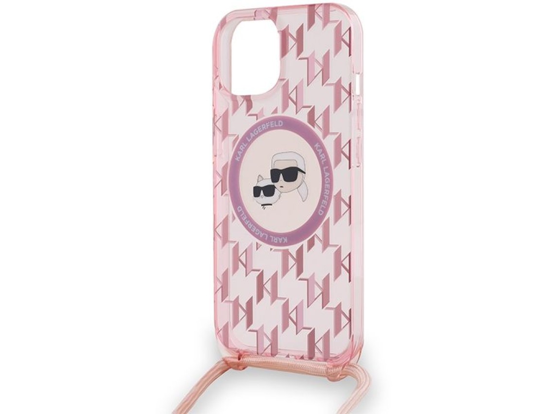 Karl Lagerfeld IML Crossbody Monogram Karl & Choupette Head MagSafe case para iPhone 15 / 14 / 13 -