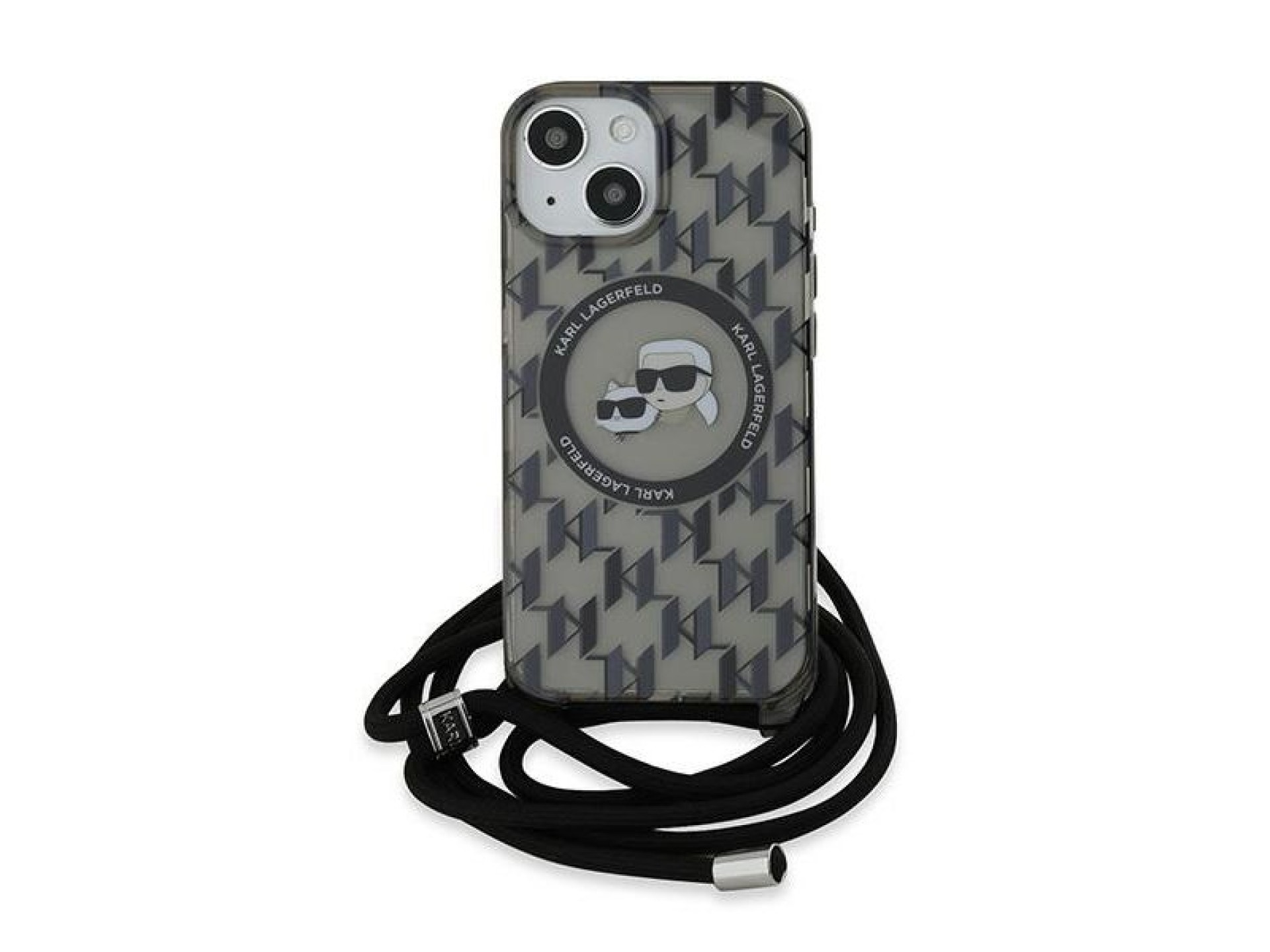 Karl Lagerfeld IML Crossbody Monogram Karl & Choupette Head MagSafe Case for iPhone 15 / 14 / 13 - B
