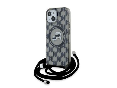 Funda bandolera Karl Lagerfeld IML Monogram Karl & Choupette Head MagSafe para iPhone 15 / 14 / 13 -