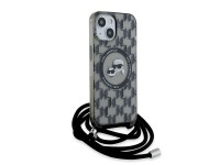 Karl Lagerfeld IML Crossbody Monogram Karl & Choupette Head MagSafe Case for iPhone 15 / 14 / 13 - B