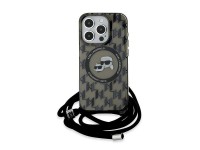Karl Lagerfeld IML Crossbody Monogram Karl & Choupette Head MagSafe Case for iPhone 15 Pro Max - Bla Karl Lagerfeld IML Crossbody Monogram Karl & Choupette Head MagSafe Case for iPhone 15 Pro Max - Bla