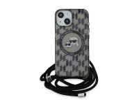 Karl Lagerfeld IML Crossbody Monogram Karl & Choupette Head MagSafe Case for iPhone 15 / 14 / 13 - B