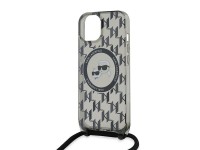 Karl Lagerfeld IML Crossbody Monogram Karl & Choupette Head MagSafe Case for iPhone 15 / 14 / 13 - B