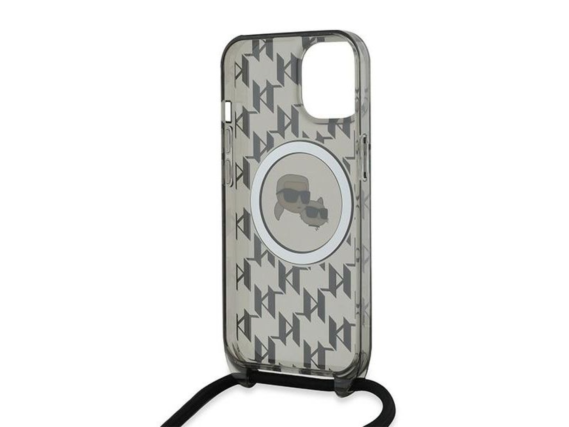 Karl Lagerfeld IML Crossbody Monogram Karl & Choupette Head MagSafe Case for iPhone 15 / 14 / 13 - B