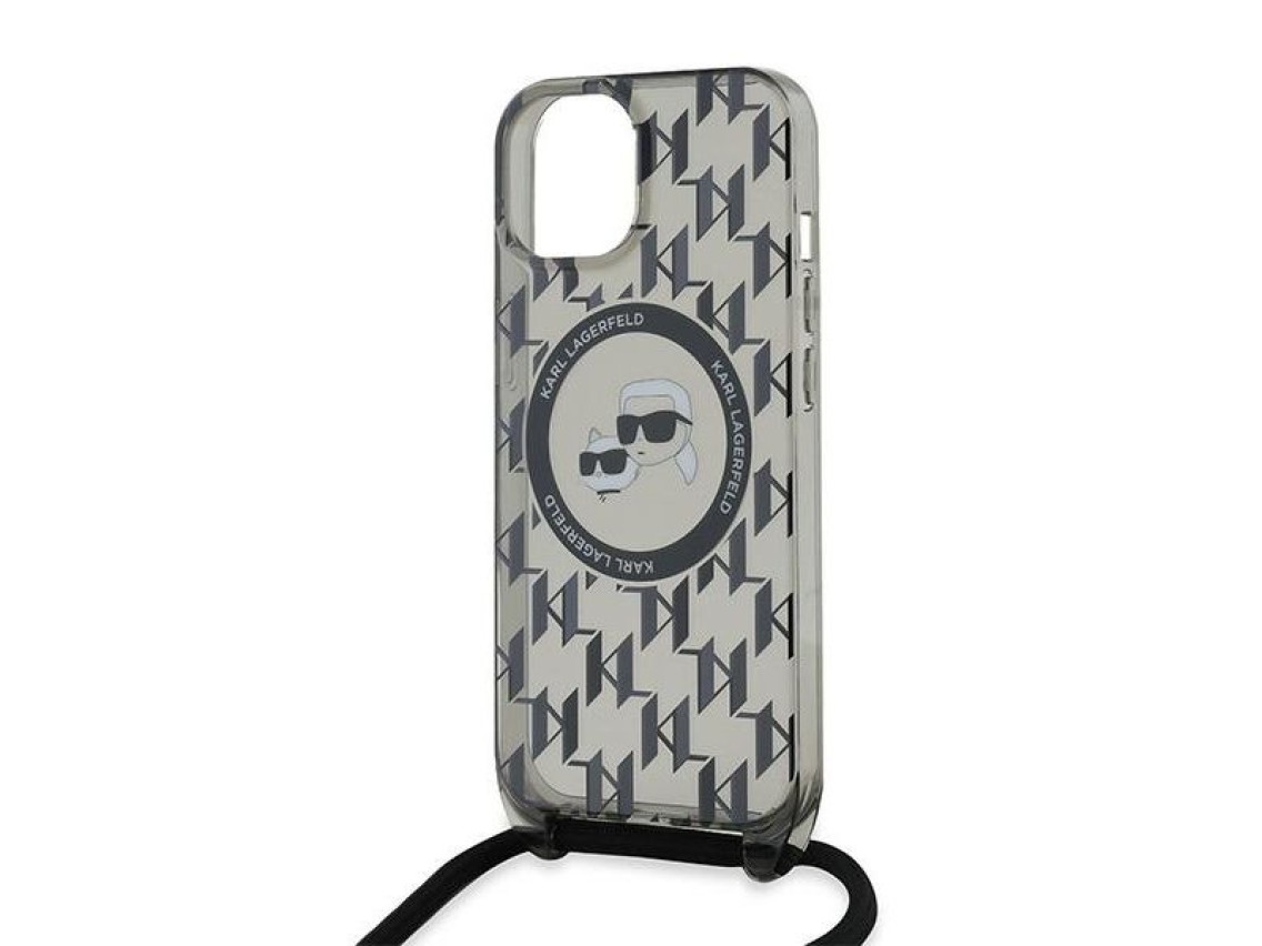 Karl Lagerfeld IML Crossbody Monogram Karl & Choupette Head MagSafe Case for iPhone 15 / 14 / 13 - B