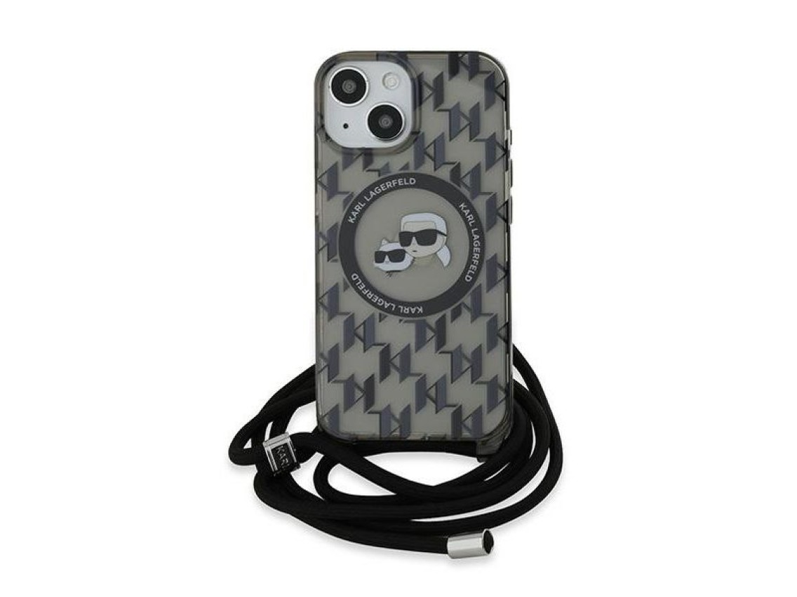 Karl Lagerfeld IML Crossbody Monogram Karl & Choupette Head MagSafe Case for iPhone 15 / 14 / 13 - B