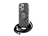 Karl Lagerfeld IML Crossbody Monogram Karl & Choupette Head MagSafe Case for iPhone 15 Pro - Black Karl Lagerfeld IML Crossbody Monogram Karl & Choupette Head MagSafe Case for iPhone 15 Pro - Black