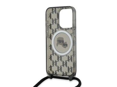 Karl Lagerfeld IML Crossbody Monogram Karl & Choupette Head MagSafe Case for iPhone 15 Pro - Black Karl Lagerfeld IML Crossbody Monogram Karl & Choupette Head MagSafe Case for iPhone 15 Pro - Black