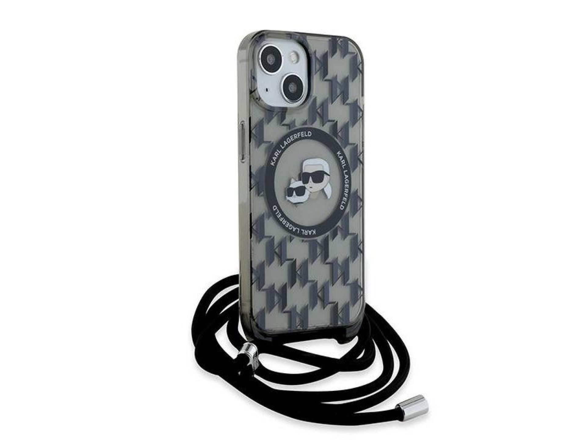 Karl Lagerfeld IML Crossbody Monogram Karl & Choupette Head MagSafe Case for iPhone 15 / 14 / 13 - B