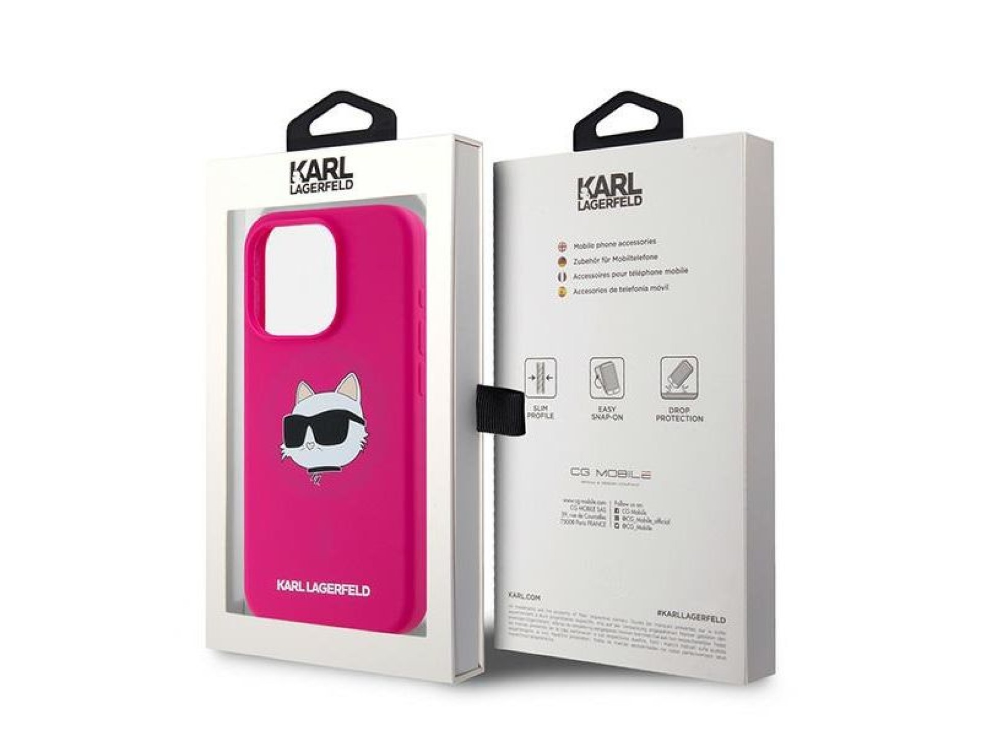 Karl Lagerfeld Silicone Choupette Head MagSafe case for iPhone 15 Pro Max - pink