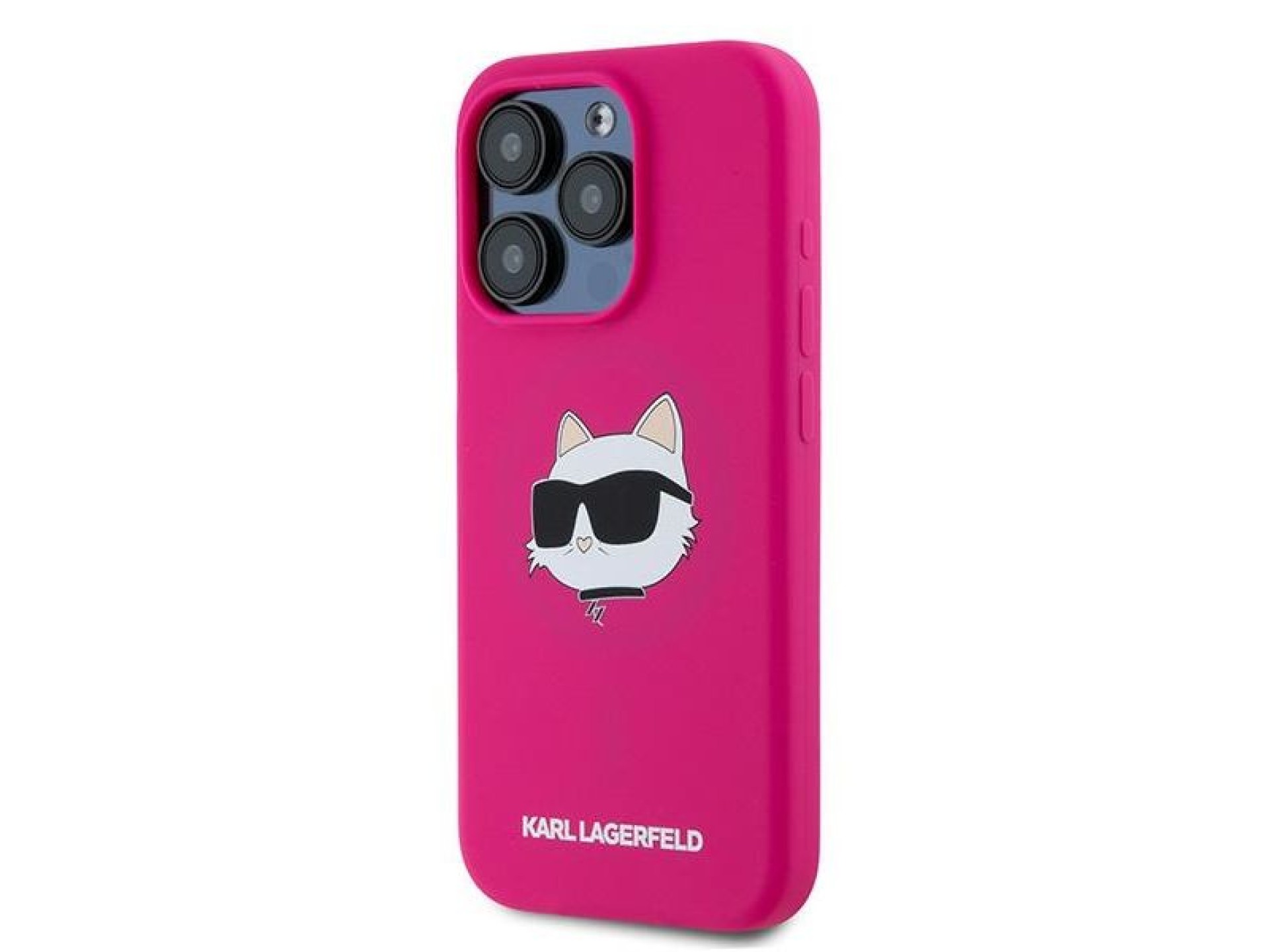 Karl Lagerfeld Silicone Choupette Head MagSafe case for iPhone 15 Pro Max - pink