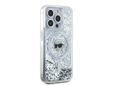 Karl Lagerfeld Liquid Glitter Karl Head MagSafe case for iPhone 15 Pro Max - transparent Karl Lagerfeld Liquid Glitter Karl Head MagSafe case for iPhone 15 Pro Max - transparent