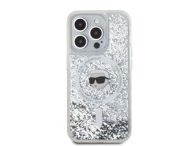 Karl Lagerfeld Liquid Glitter Karl Head MagSafe case for iPhone 15 Pro Max - transparent Karl Lagerfeld Liquid Glitter Karl Head MagSafe case for iPhone 15 Pro Max - transparent