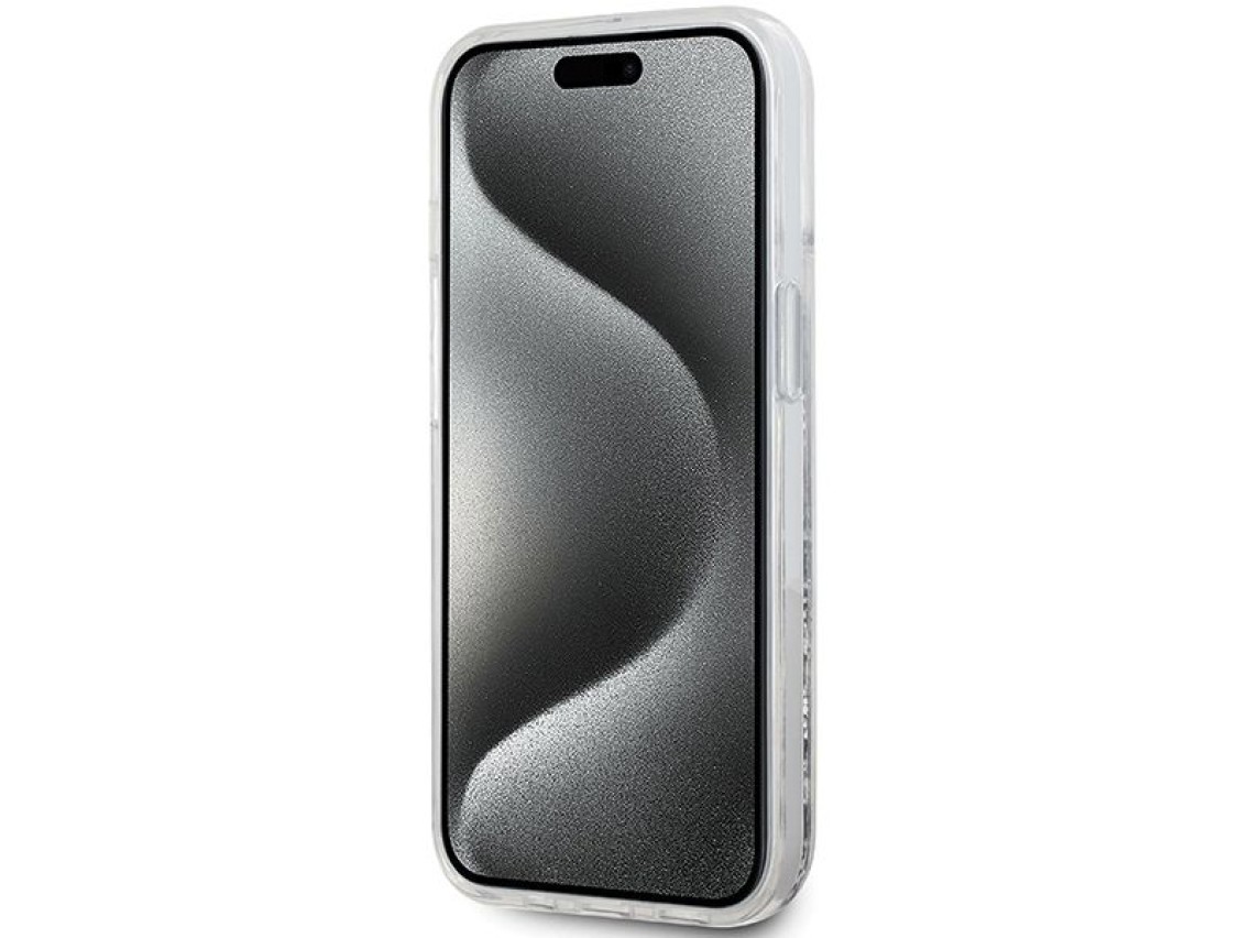 Funda Karl Lagerfeld Liquid Glitter Karl Head MagSafe para iPhone 15 / 14 / 13 - transparente