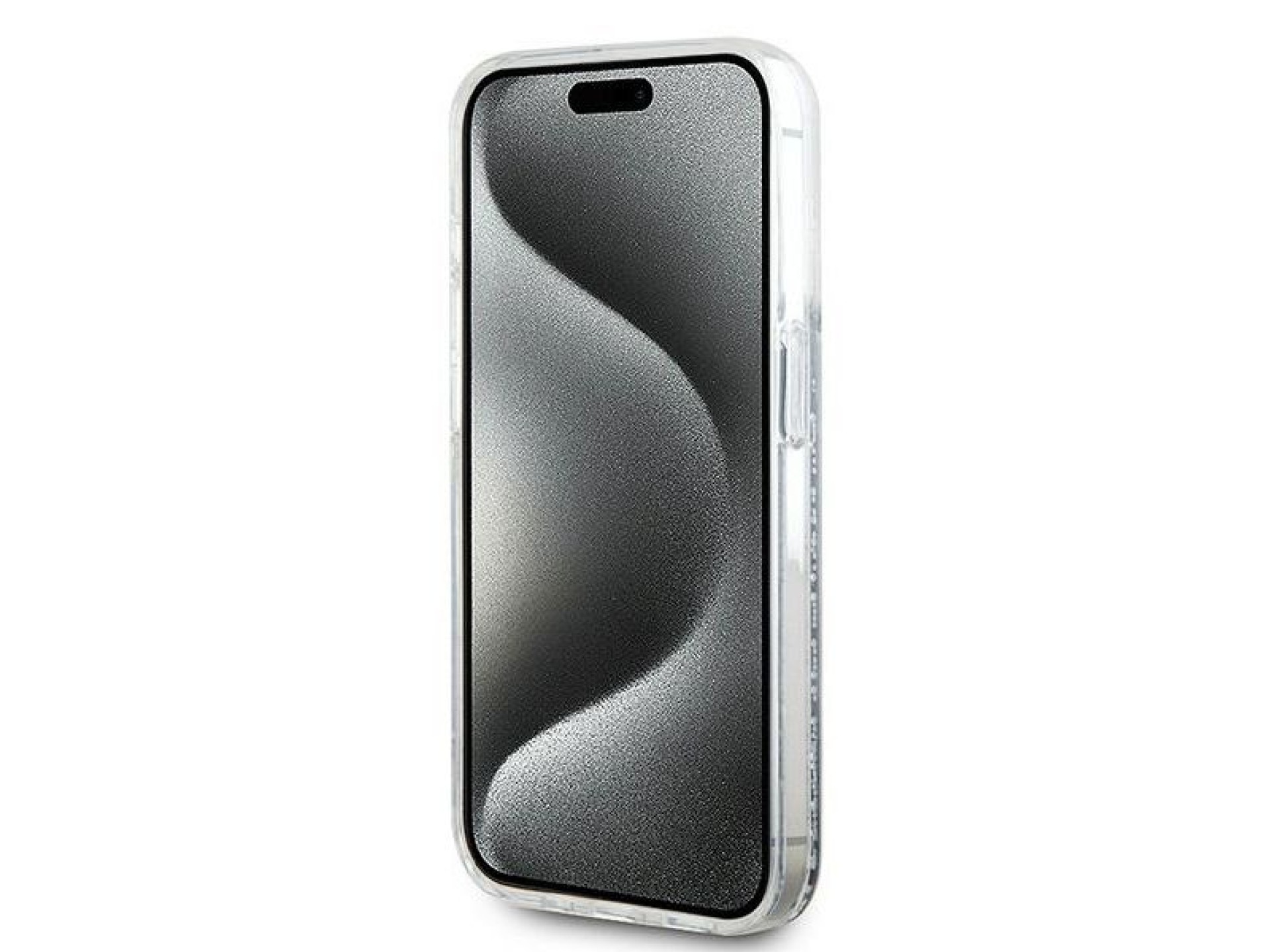 Capa MagSafe Karl Lagerfeld Liquid Glitter Karl Head para iPhone 15 Pro Max - transparente