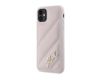 Funda Karl Lagerfeld Diagonal Quilted Script para iPhone 11 / Xr - rosa Funda Karl Lagerfeld Diagonal Quilted Script para iPhone 11 / Xr - rosa