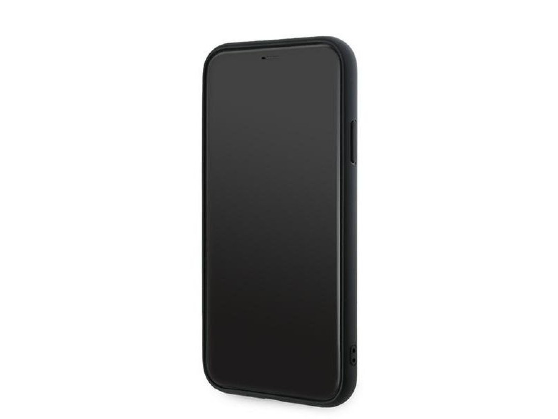 Capa Karl Lagerfeld Diagonal Quilted Script para iPhone 11 / Xr - preta
