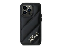 Capa Karl Lagerfeld Diagonal Quilted Script para iPhone 13 Pro Max - preta Capa Karl Lagerfeld Diagonal Quilted Script para iPhone 13 Pro Max - preta