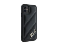 Capa Karl Lagerfeld Diagonal Quilted Script para iPhone 11 / Xr - preta Capa Karl Lagerfeld Diagonal Quilted Script para iPhone 11 / Xr - preta