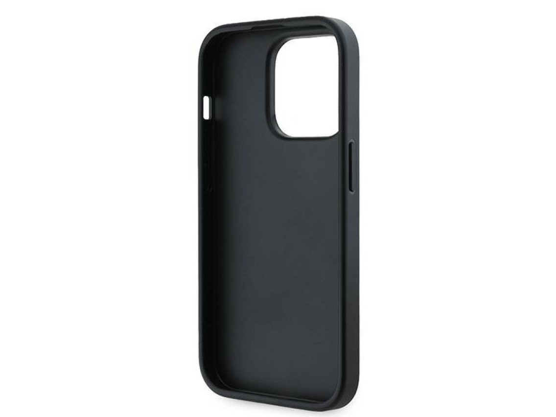 Capa Karl Lagerfeld Diagonal Quilted Script para iPhone 13 Pro / 13 - preta