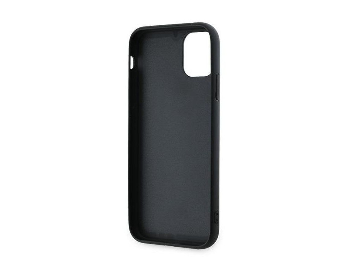 Capa Karl Lagerfeld Diagonal Quilted Script para iPhone 11 / Xr - preta