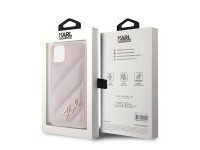 Funda Karl Lagerfeld Diagonal Quilted Script para iPhone 11 / Xr - rosa Funda Karl Lagerfeld Diagonal Quilted Script para iPhone 11 / Xr - rosa