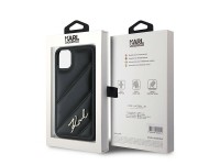 Capa Karl Lagerfeld Diagonal Quilted Script para iPhone 11 / Xr - preta Capa Karl Lagerfeld Diagonal Quilted Script para iPhone 11 / Xr - preta