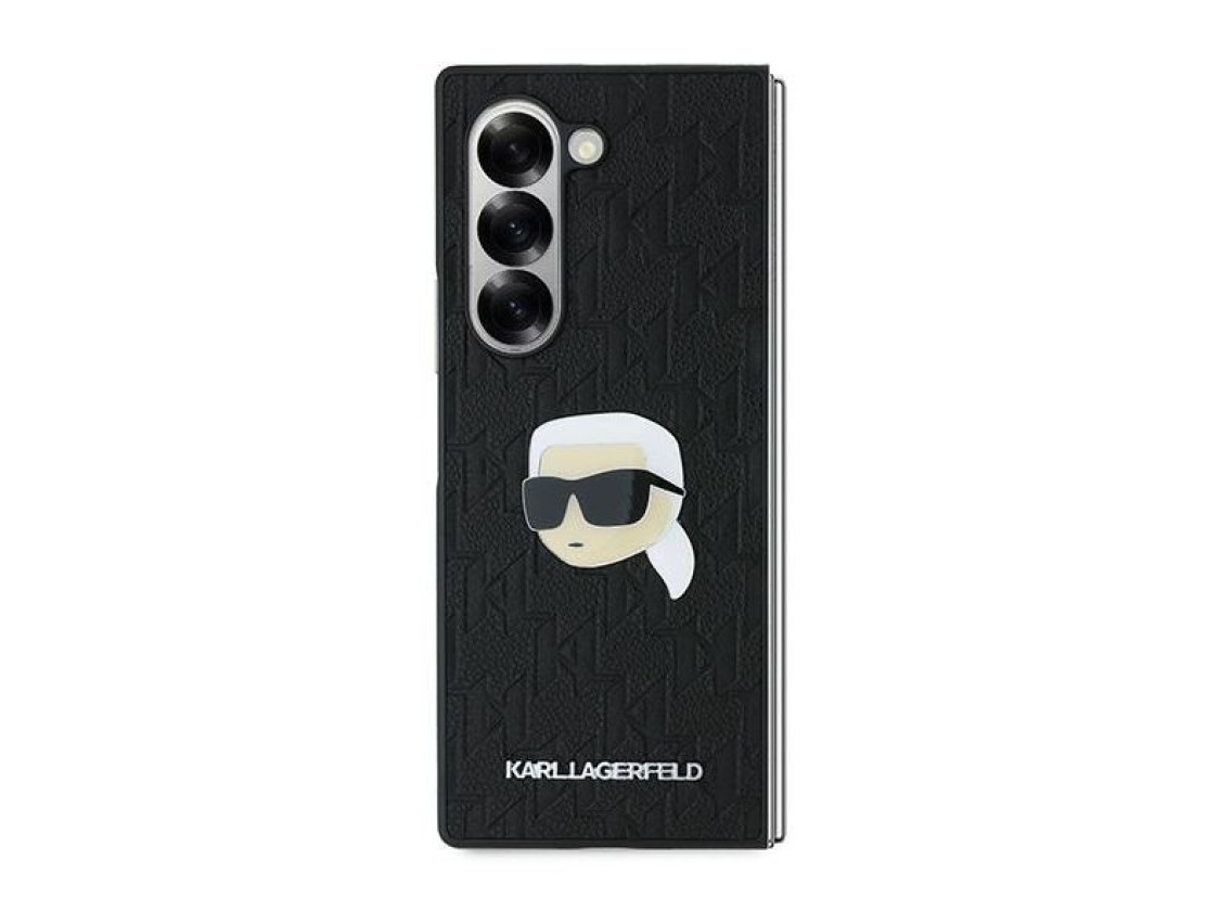 Karl Lagerfeld Saffiano Monogram Head Pin Case for Samsung Galaxy Z Fold 6 - Black