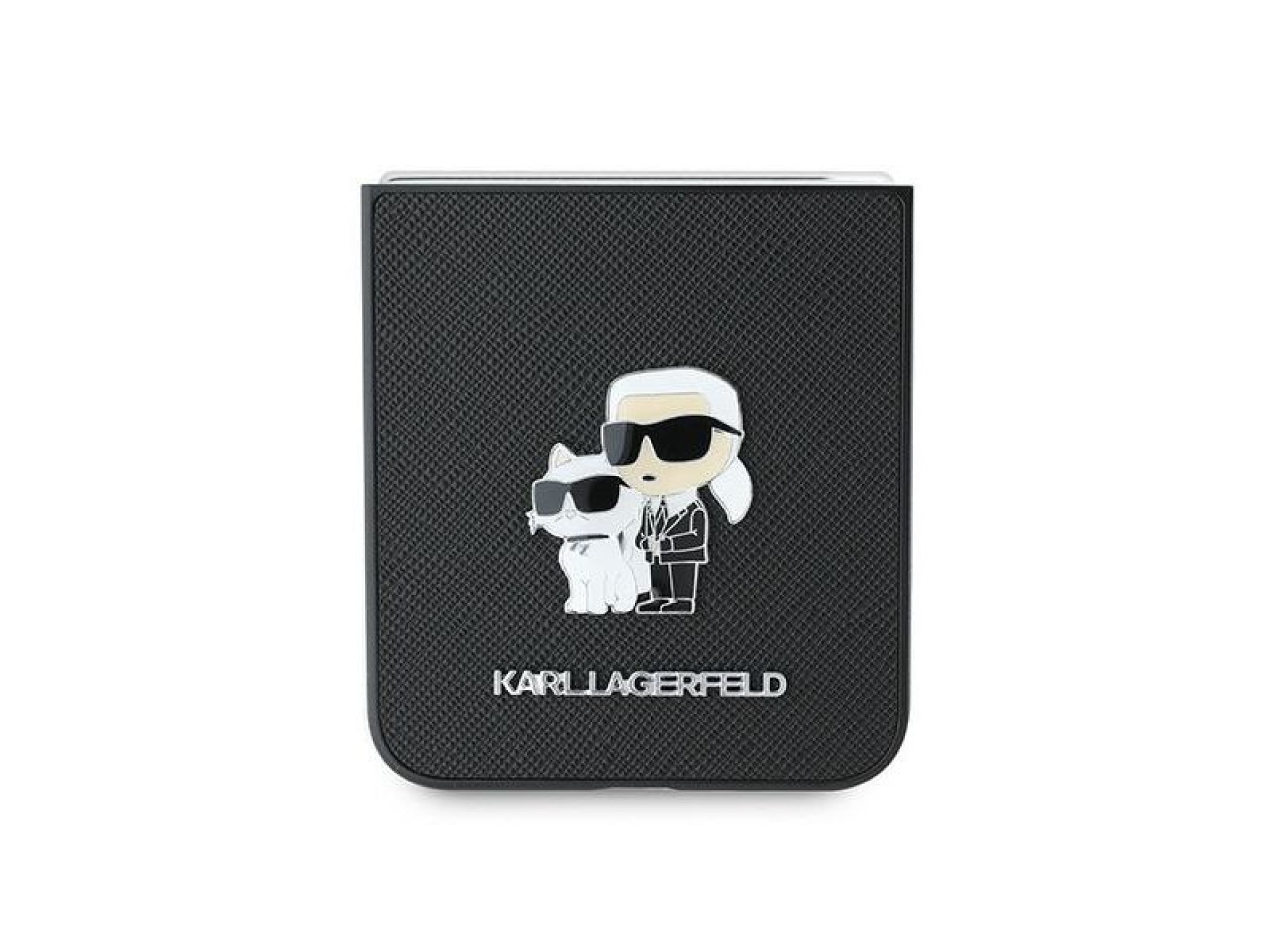 Karl Lagerfeld Saffiano Metal Pin Case for Samsung Galaxy Z Flip 6 - Black