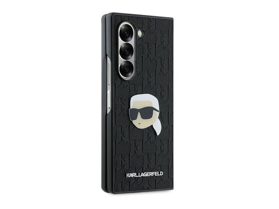Karl Lagerfeld Saffiano Monogram Head Pin Case for Samsung Galaxy Z Fold 6 - Black