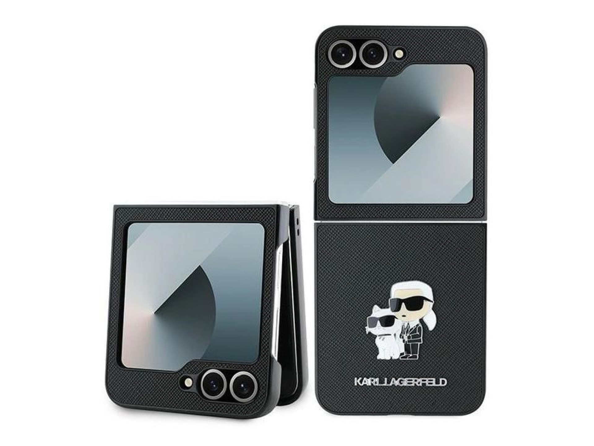Karl Lagerfeld Saffiano Metal Pin Case for Samsung Galaxy Z Flip 6 - Black