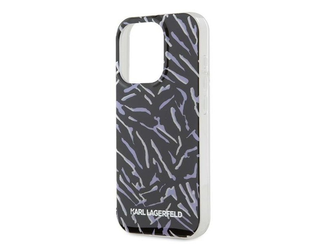 Funda Karl Lagerfeld Zebra con cord�n para iPhone 15 Pro Max - Morada