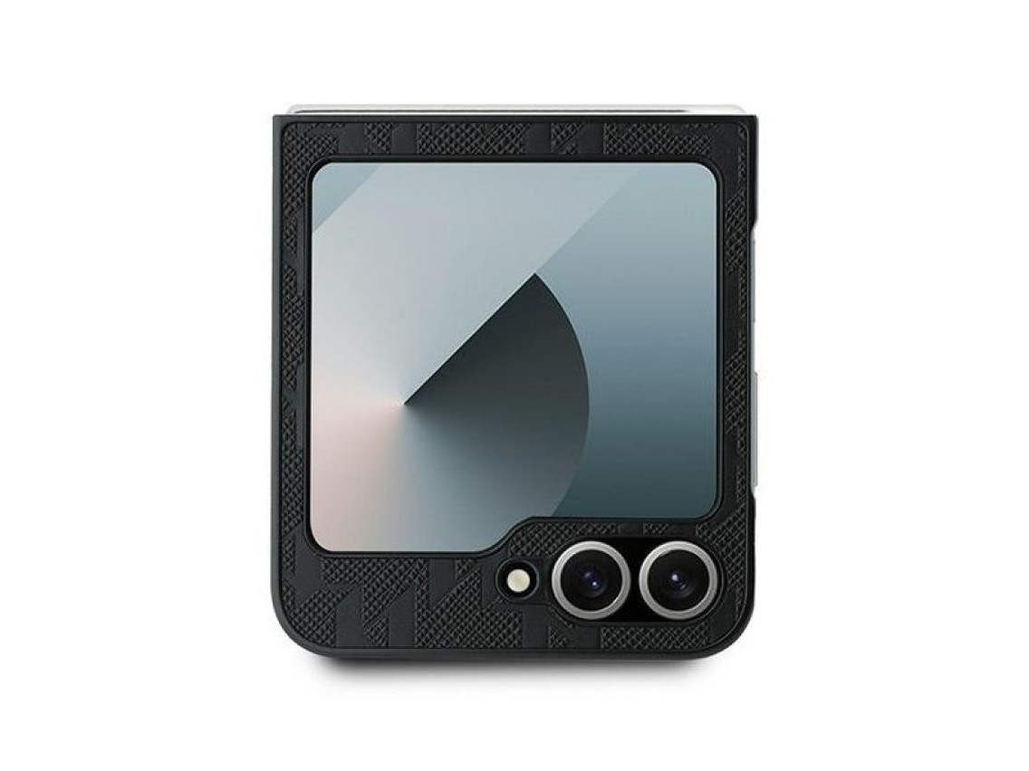 Capa Karl Lagerfeld Saffiano Monogram para Samsung Galaxy Z Flip 6 - Preta