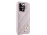 Funda Karl Lagerfeld Diagonal Quilted Script para iPhone 14 Pro - rosa Funda Karl Lagerfeld Diagonal Quilted Script para iPhone 14 Pro - rosa
