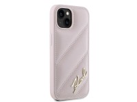 Funda Karl Lagerfeld Diagonal Quilted Script para iPhone 15 / 14 / 13 - rosa Funda Karl Lagerfeld Diagonal Quilted Script para iPhone 15 / 14 / 13 - rosa