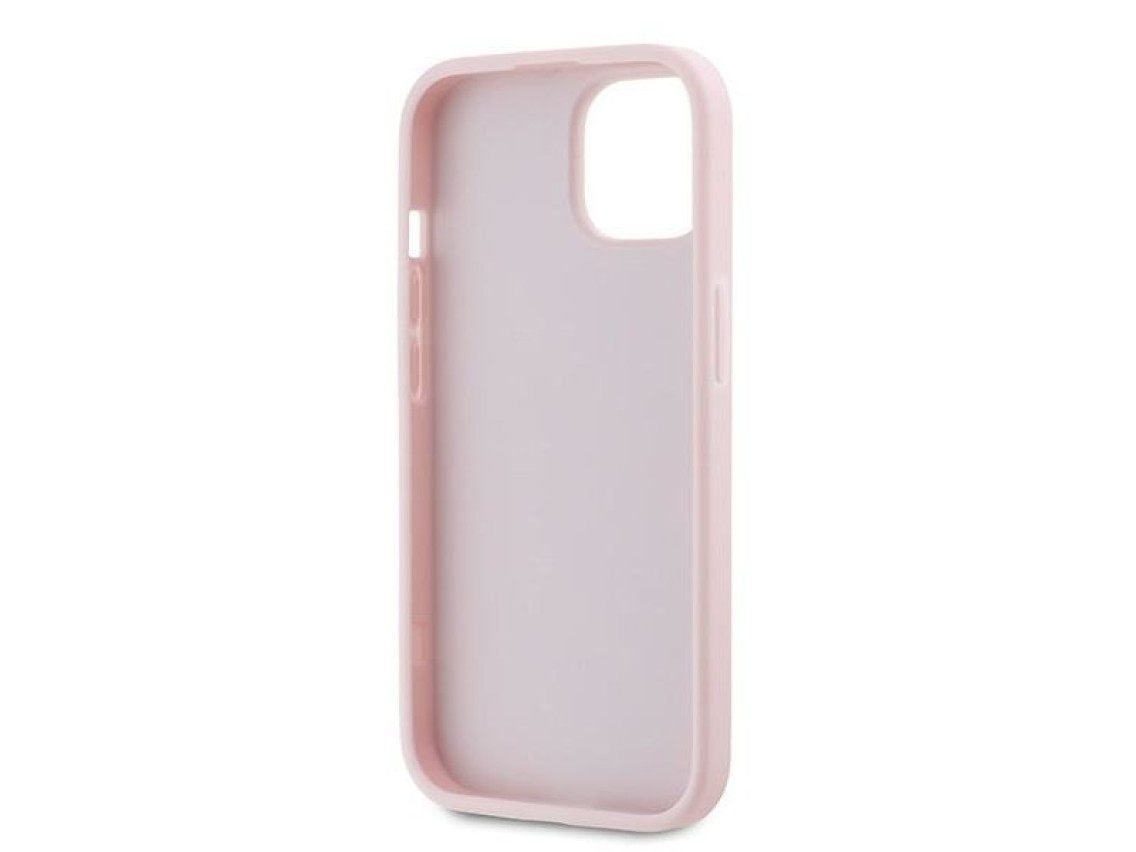 Capa Karl Lagerfeld Diagonal Quilted Script para iPhone 15 Plus / 14 Plus - rosa