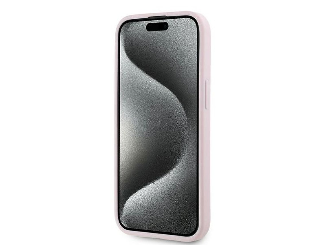 Funda Karl Lagerfeld Diagonal Quilted Script para iPhone 15 / 14 / 13 - rosa