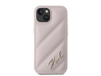 Funda Karl Lagerfeld Diagonal Quilted Script para iPhone 15 / 14 / 13 - rosa Funda Karl Lagerfeld Diagonal Quilted Script para iPhone 15 / 14 / 13 - rosa