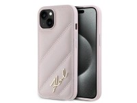 Funda Karl Lagerfeld Diagonal Quilted Script para iPhone 15 / 14 / 13 - rosa Funda Karl Lagerfeld Diagonal Quilted Script para iPhone 15 / 14 / 13 - rosa