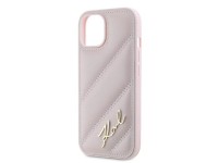 Funda Karl Lagerfeld Diagonal Quilted Script para iPhone 15 / 14 / 13 - rosa Funda Karl Lagerfeld Diagonal Quilted Script para iPhone 15 / 14 / 13 - rosa
