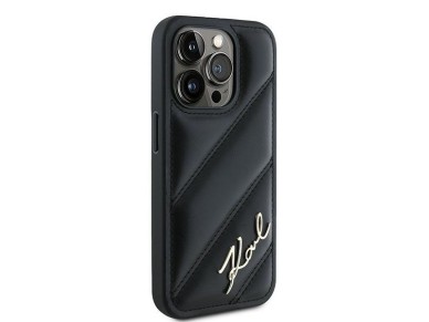 Karl Lagerfeld Diagonal Quilted Script case for iPhone 15 Pro Max - black Karl Lagerfeld Diagonal Quilted Script case for iPhone 15 Pro Max - black