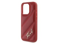 Karl Lagerfeld Diagonal Quilted Script case for iPhone 15 Pro Max - red Karl Lagerfeld Diagonal Quilted Script case for iPhone 15 Pro Max - red