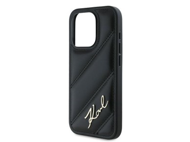 Karl Lagerfeld Diagonal Quilted Script case for iPhone 15 Pro Max - black Karl Lagerfeld Diagonal Quilted Script case for iPhone 15 Pro Max - black