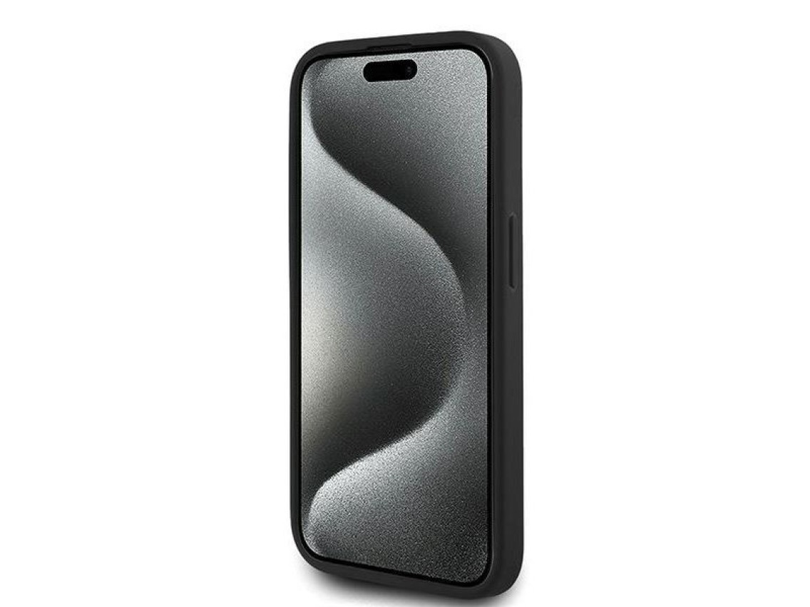 Funda Karl Lagerfeld Diagonal Quilted Script para iPhone 15 Pro Max - negra