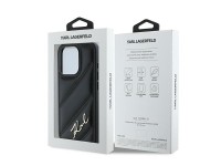 Funda Karl Lagerfeld Diagonal Quilted Script para iPhone 15 Pro Max - negra Funda Karl Lagerfeld Diagonal Quilted Script para iPhone 15 Pro Max - negra