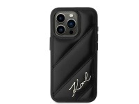 Funda Karl Lagerfeld Diagonal Quilted Script para iPhone 15 Pro Max - negra Funda Karl Lagerfeld Diagonal Quilted Script para iPhone 15 Pro Max - negra