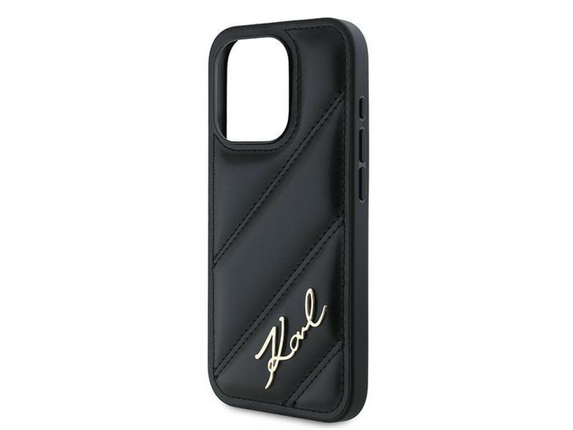Funda Karl Lagerfeld Diagonal Quilted Script para iPhone 15 Pro Max - negra