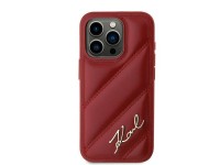Karl Lagerfeld Diagonal Quilted Script case for iPhone 15 Pro Max - red Karl Lagerfeld Diagonal Quilted Script case for iPhone 15 Pro Max - red