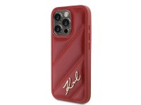 Karl Lagerfeld Diagonal Quilted Script case for iPhone 15 Pro - red Karl Lagerfeld Diagonal Quilted Script case for iPhone 15 Pro - red