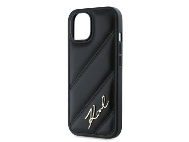 Funda Karl Lagerfeld Diagonal Quilted Script para iPhone 15 Plus / 14 Plus - negra Funda Karl Lagerfeld Diagonal Quilted Script para iPhone 15 Plus / 14 Plus - negra